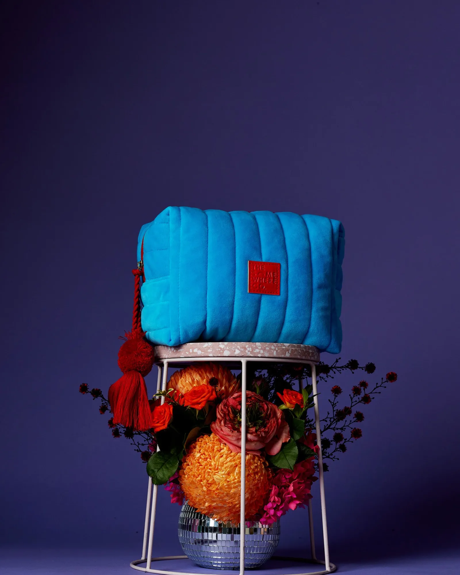 Travel Organisers|Cosmetic Bags|The Somewhere Co Blue Velvet Cosmetic Case