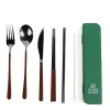 Cutlery Kits|Cutlery Kits|The Somewhere Co Cutlery Kit - Black with Chocolate Handle