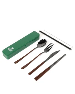 Cutlery Kits|Cutlery Kits|The Somewhere Co Cutlery Kit - Black with Chocolate Handle