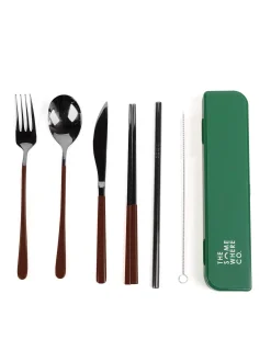 Cutlery Kits|Cutlery Kits|The Somewhere Co Cutlery Kit - Black with Chocolate Handle