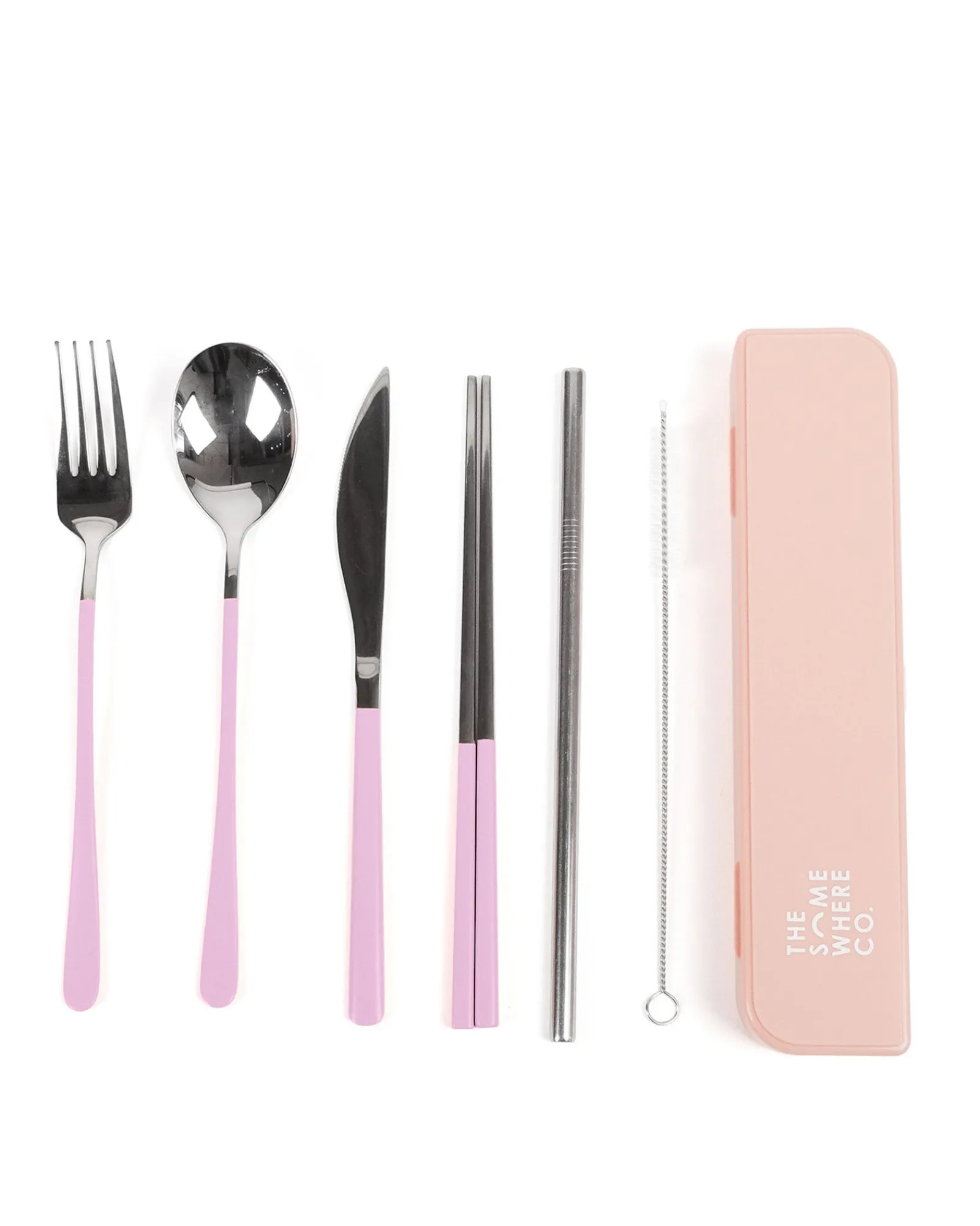 Cutlery Kits|Cutlery Kits|The Somewhere Co Cutlery Kit - Silver with Lilac Handle