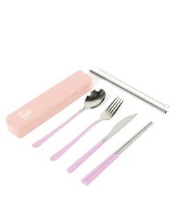 Cutlery Kits|Cutlery Kits|The Somewhere Co Cutlery Kit - Silver with Lilac Handle