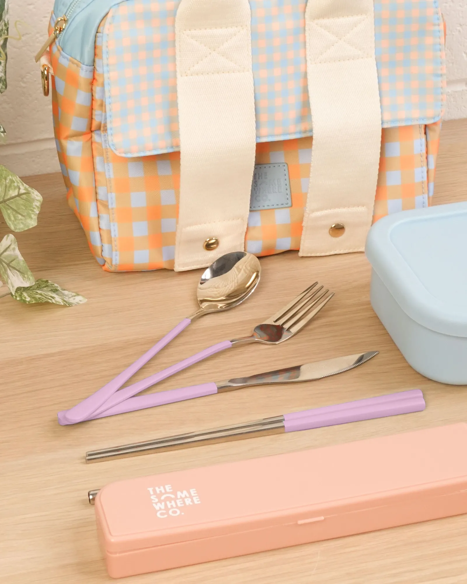 Cutlery Kits|Cutlery Kits|The Somewhere Co Cutlery Kit - Silver with Lilac Handle