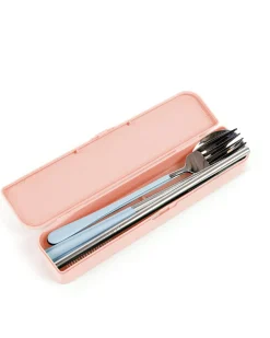 Lunch Packing|Cutlery Kits|The Somewhere Co Cutlery Kit - Silver with Powder Blue Handle