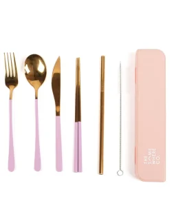 Cutlery Kits|Cutlery Kits|The Somewhere Co Take Me Away Cutlery Kit - Gold with Lilac Handle