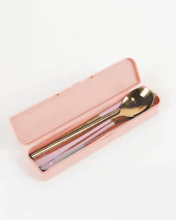 Cutlery Kits|Cutlery Kits|The Somewhere Co Take Me Away Cutlery Kit - Gold with Lilac Handle