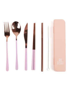 Cutlery Kits|Cutlery Kits|The Somewhere Co Take Me Away Cutlery Kit - Rose Gold with Lilac Handle