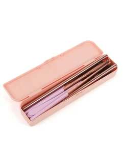 Cutlery Kits|Cutlery Kits|The Somewhere Co Take Me Away Cutlery Kit - Rose Gold with Lilac Handle