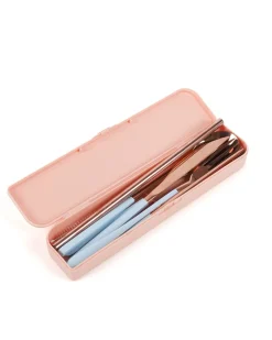 Cutlery Kits|Cutlery Kits|The Somewhere Co Take Me Away Cutlery Kit - Rose Gold with Powder Blue Handle
